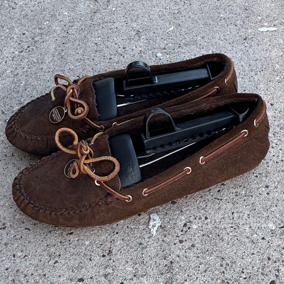 Coach slippers Dark Brown Suede Loafers - Picture 4 of 7